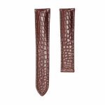 Brown red round grain alligator leather watch strap for deployant buckle, fits Hamilton Jazzmaster Maestro H42615553