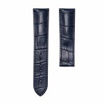 Dark blue cane grain calf leather watch strap for deployant buckle, fits Hamilton Jazzmaster Maestro H42615553
