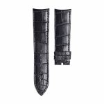 Black alligator leather watch strap without buckle for Piaget G0A39133