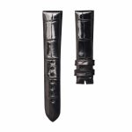 Black Cane-Grain Alligator Leather Watch Strap For Tiffany & Co CT60 34mm