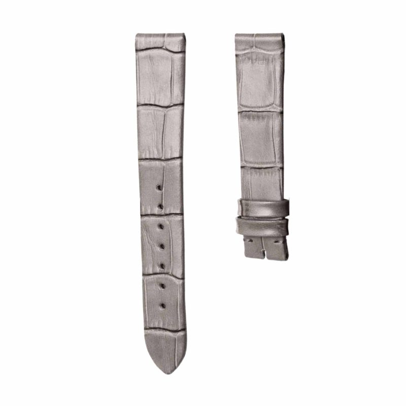 Grey Cane-Grain Calf Leather Watch Strap For Tiffany & Co CT60 34mm