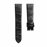 Black cane grain alligator leather watch strap for Van Cleef & Arpels Charms VCARM93500