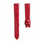 Bright red cane grain alligator leather watch strap for Van Cleef & Arpels Charms VCARM93500