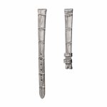 Grey cane grain calf leather watch strap for Van Cleef & Arpels Charms VCARM93500