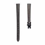 Black flat grain calf leather watch strap for Van Cleef & Arpels Charms VCARM93500
