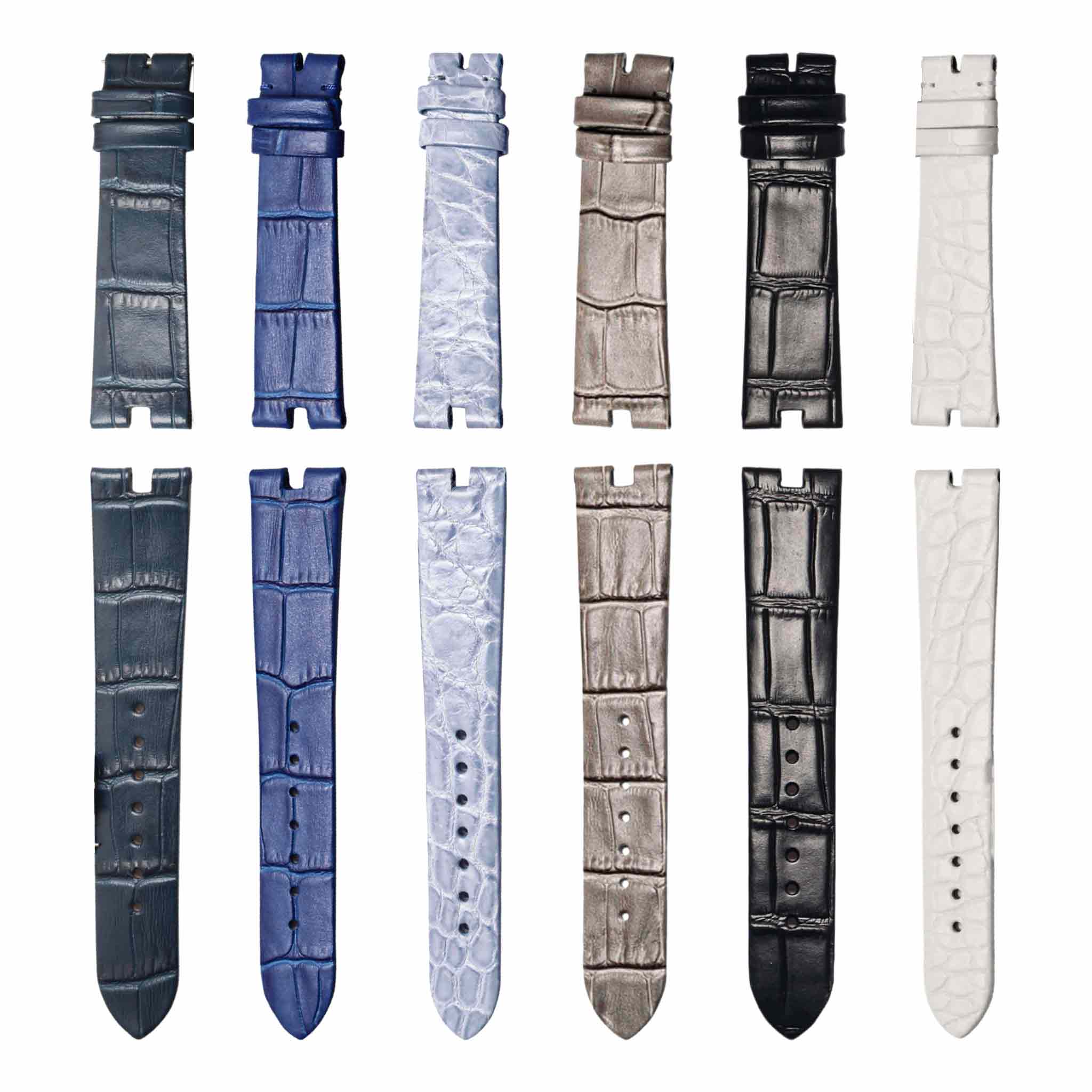 Multi‑color collection of silk, calf and alligator leather watch straps for Van Cleef & Arpels Poetic Complications VCARN9VI00