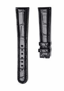 Black Glossy Alligator Leather Front Watch Strap With Fit A Lange & Söhne 1815