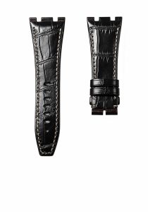 Audemars Piguet Royal Oak 15400 26331 Royal Oak Offshore 26470 15703 Alligator Leather Watch Strap Cane Grain Black Beige Stitching Steel Lug Front