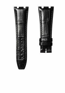 Audemars Piguet Royal Oak 15400 26331 Royal Oak Offshore 26470 15703 Alligator Leather Watch Strap Cane Grain Black Steel Lug Front