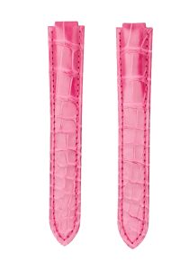 Light Pink Glossy Alligator Leather Replacement Watch Strap For Ballon Bleu W6920097 WE900351 WE902063