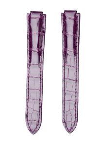 Purple Glossy Alligator Leather Replacement Watch Strap For Ballon Bleu W6920097 WE900351 WE902063
