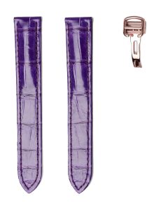 Purple Glossy Alligator Leather Watch Strap With Rose Gold Buckle For Cartier Clé de Cartier WSCL0016 WJCL0014 WJCL0031