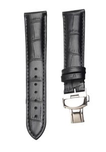 Black Calf Leather Watch Strap Black Stitch Silver Buckle For Ball Engineer II NM2082C-LJ-SL