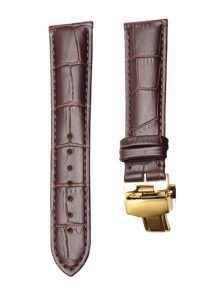 Brown Calf Leather Watch Strap Brown Stitch Gold Buckle For Ball Engineer II NM2082C-LJ-SL