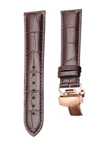 Brown Calf Leather Watch Strap Brown Stitch Rose Gold Buckle For Ball Engineer II NM2082C-LJ-SL