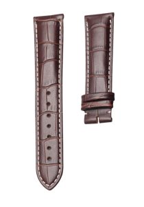 Brown Calf Leather Watch Strap White Stitch No Buckle For Ball Engineer II NM2082C-LJ-SL