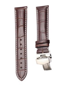 Brown Calf Leather Watch Strap White Stitch Silver Buckle For Ball Engineer II NM2082C-LJ-SL