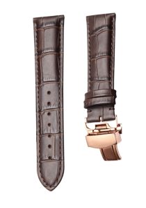 Dark Brown Calf Leather Watch Strap Rose Gold Buckle For Ball Engineer II NM2082C-LJ-SL