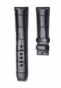 Black Alligator Leather Watch Strap Front View For Baume & Mercier Classima MOA08869 MOA10214