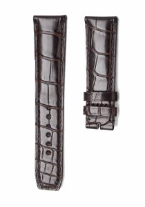 Dark Brown Alligator Leather Watch Strap Front View For Baume & Mercier Classima MOA08869 MOA10214