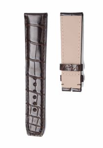 Straight Flat Dark Brown Polished Alligator Leather Watch Strap For Baume & Mercier Clifton Ref MOA10053 MOA10055 MOA10058