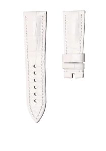 Blancpain Fifty Fathoms 5015 Alligator Leather Watch Strap Cane Grain White Front