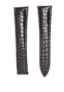 Blancpain Villeret 6025 Alligator Leather Watch Strap Black Front