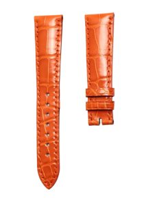 Blancpain Villeret 6102 Alligator Leather Watch Strap Orange Front