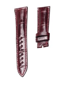 blancpain-villeret-6102-alligator-leather-watch-strap-gloss-wine-red-front