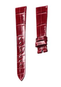 Blancpain Villeret 6106-1127-95A Cane Grain Alligator Leather Watch Strap Gloss Burgundy Unstitched Active Spring Bar Front
