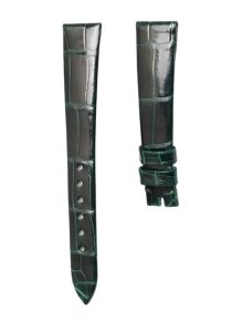 Blancpain Villeret 6106-1127-95A Cane Grain Alligator Leather Watch Strap Gloss Emerald Green Unstitched Active Spring Bar Front