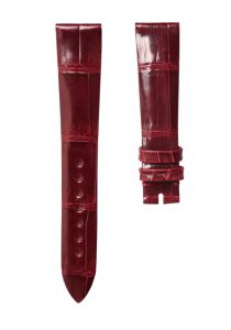 Blancpain Villeret 6106-1127-95A Cane Grain Alligator Leather Watch Strap Gloss Wine Red Unstitched Active Spring Bar Front