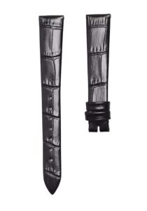 Blancpain Villeret 6106-1127-95A Cane Grain Alligator Leather Watch Strap Black Stitched Active Spring Bar Front