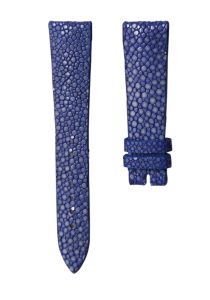 Blancpain Villeret 6106-1127-95A Stingray Leather Watch Strap Blue Unstitched Active Spring Bar Front