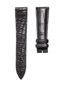 Blancpain Villeret 6654-3642-55B Double Sided Cane Grain Alligator Leather Watch Strap Black Front