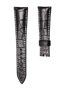 Breguet Type XX 3800ST/92/9W6 Cane Grain Alligator Leather Watch Strap Black Beige Stitch Front