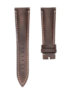 Breguet Type XX 3800ST/92/9W6 Crazy Horse Leather Watch Strap Dark Brown Beige Stitch Front