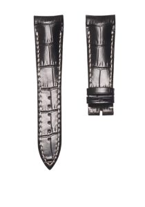 Breguet Type XXI 3810BR/92/9ZU Cane Grain Cowhide Leather Watch Strap Black Beige Stitch Steel Tip Thick Pin Front