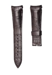 Breguet Type XXI 3810BR/92/9ZU Double Sided Cane Grain Alligator Leather Watch Strap Dark Brown Darkbrown Stitch Steel Tip Thick Pin Front