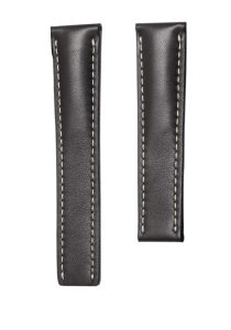 Breitling Navitimer B01 43 Cowhide Leather Watch Strap Smooth Skin Black Front