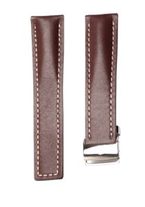 Breitling Navitimer B01 43 Cowhide Leather Watch Strap Smooth Skin Brown Front