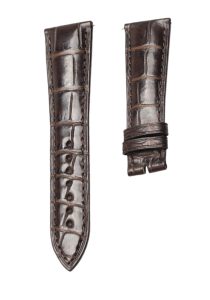 Bvlgari BvlgariBvlgari 101367 Cane Grain Alligator Leather Watch Strap Dark Brown Front