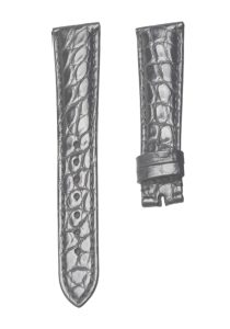 Bvlgari BvlgariBvlgari 101367 Round Scale Alligator Leather Watch Strap Silver Front