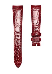 Bvlgari BvlgariBvlgari 101890 Cane Grain Alligator Leather Watch Strap Red Front