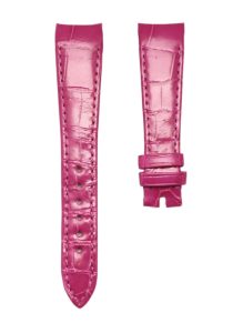 Bvlgari BvlgariBvlgari 101890 Cane Grain Alligator Leather Watch Strap Rose Red Front