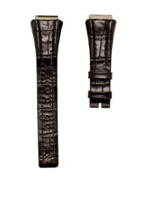 Bvlgari Ergon EG40BSLD Cane Grain Alligator Leather Watch Strap Black Steel Tip Front