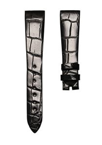 Bvlgari Lvcea 103122 Cane Grain Alligator Leather Watch Strap Black Front