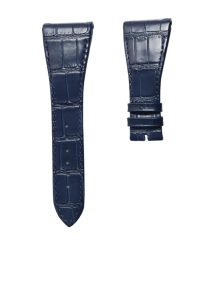 Bvlgari Octo 102121 BGO38BSLD Calf Leather Watch Strap Navy Cane Grain With Metal Tip