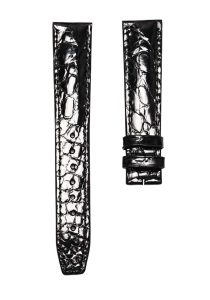 Carl F. Bucherer Adamavi 00.10305.02.26.01 Alligator Watch Strap Thin Gloss Black Round Grain Front