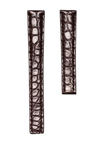 Dark Brown Round Grain Alligator Deployant Watch Strap For Carl F. Bucherer Alacria 00.10703.08.16.21